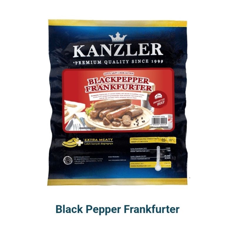 

Kanzler Beef Blackpepper Frankfurter 300Gr