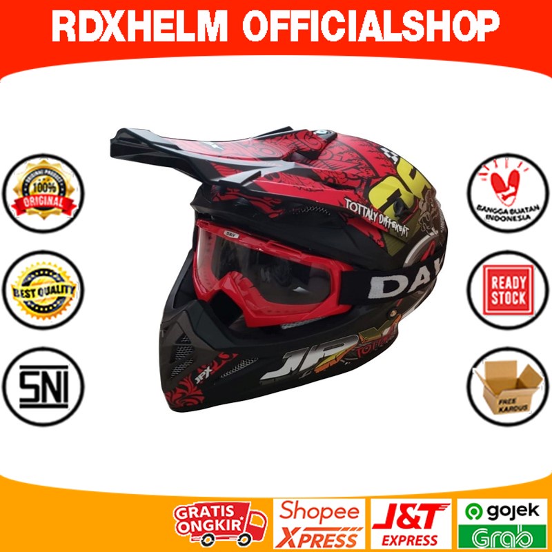 HELM CROSS JPX FULL FACE X16 BLACK DOFF(tanpa kacamata goggle day)