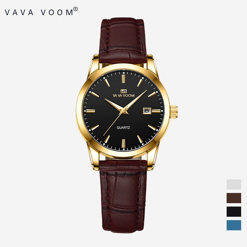 VAVAVOOM Jam Tangan Wanita Original Kecil Anti Tahan Air Kulit Branded Analog Women Watch-2502-HK