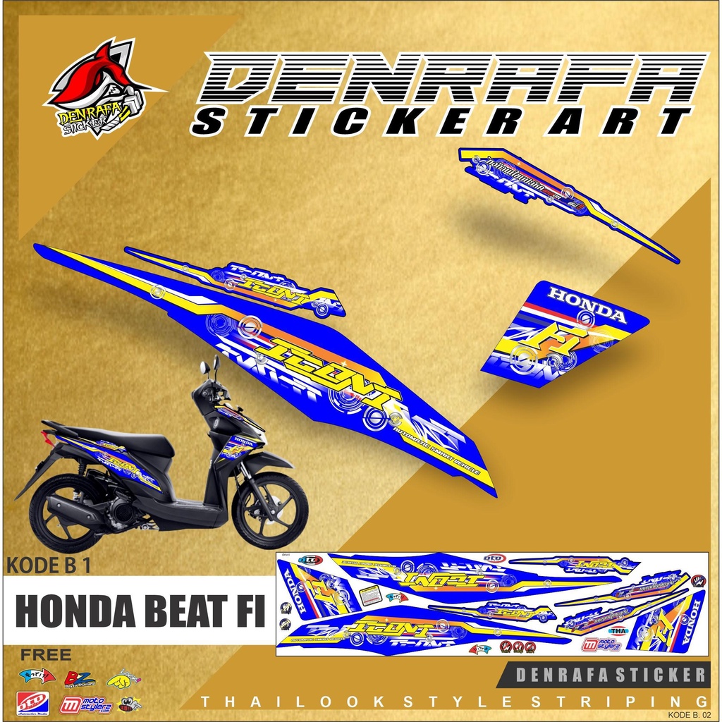STRIPING MOTOR BEAT FI 2011 - 2014 / DECAL STRIPING MOTOR BEAT MODEL THAILOOK