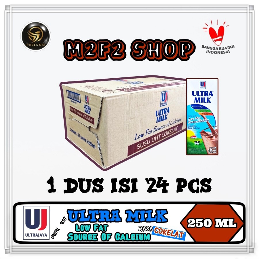 

Susu Ultra Milk Low Fat Source of Calcium Chocolate | Cokelat - 250 ml (Kemasan Karton)