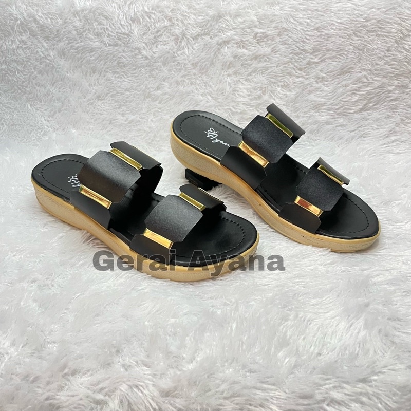DISKON DAY! Sandal Wanita Ayana Lis Emas | Sandal Wanita Nevada Termurah | Sendal Slop Wanita Sandal Slop