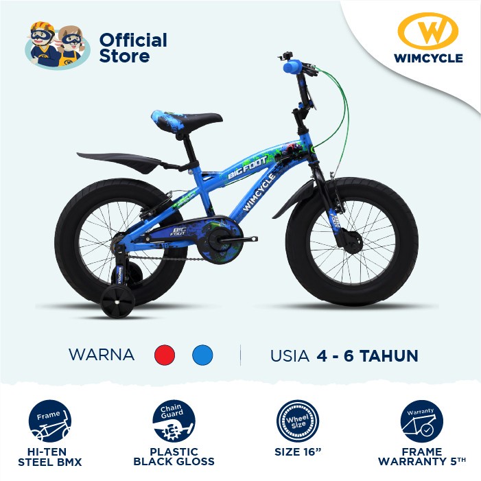 BMX 16 wimcycle big foot dragster sepeda anak dewasa wim cycle bigfoot drag ster