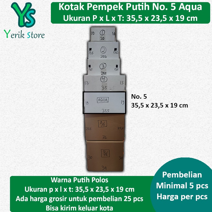 

Kotak Kardus Karton Packing Pempek Putih No. 5 GROSIR