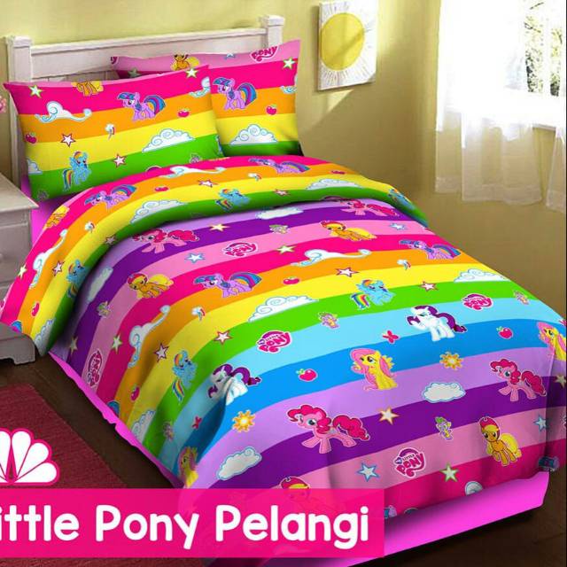 sprei karakter kuda poni 180x200 160x200 120x200 set sarung bantal dan guling