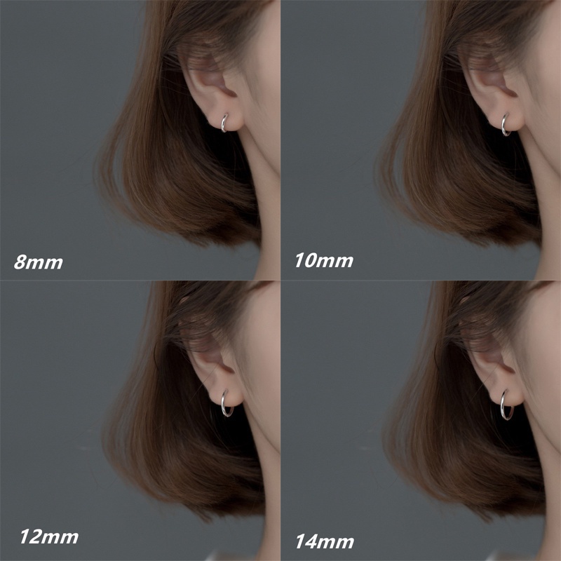 Korea Y2K Anting Perak Wanita Hypoallergenic Elegan Golden Hoop Earring Perhiasan Aksesoris