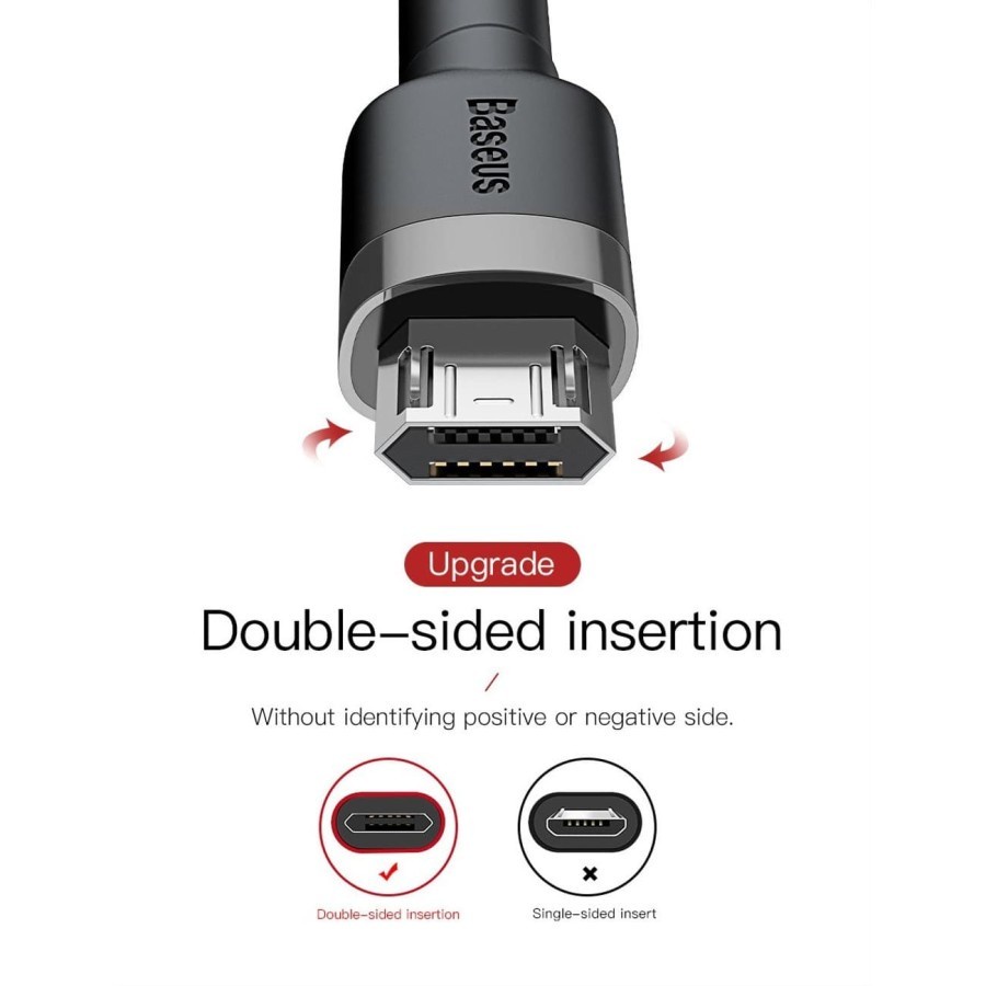 BASEUS Kabel Data Charger Cafule Micro USB Fast Charging 2.4A Quick Charge Casan Charger