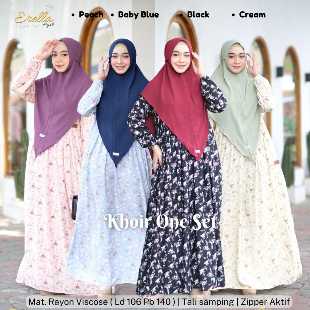 Khoir One Set Gamis Syari by Erella Hijab