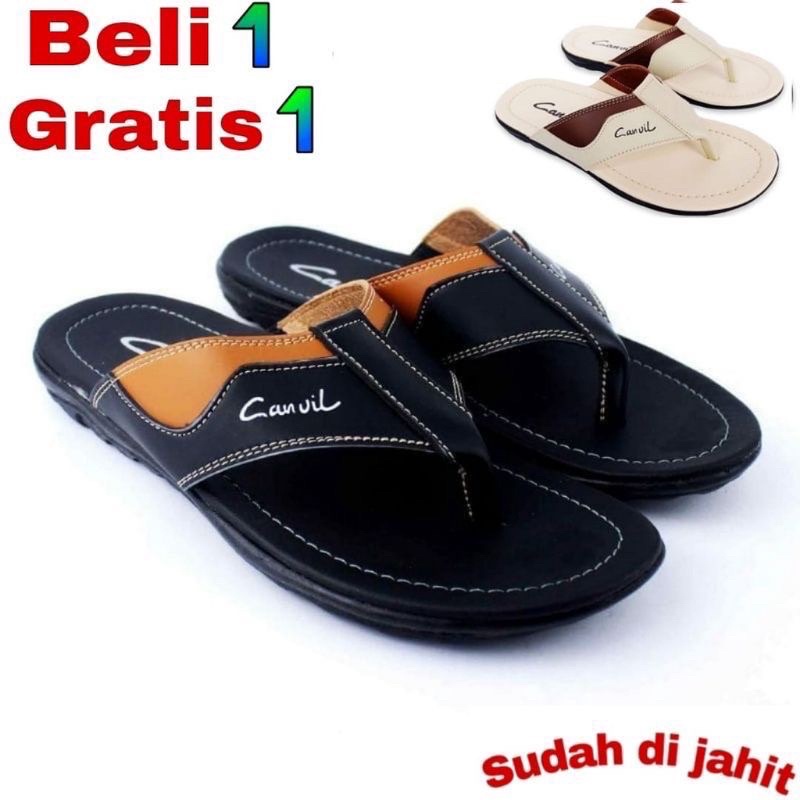 PROMO BELI 1 GRATIS 1 B1G1 SANDAL JEPIT SANDAL SLOP PRIA COWOK TERLARIS SANDAL DEWASA SANDAL LIMITLESS MODEL TIADA MATI SANDAL KULIT PRIA