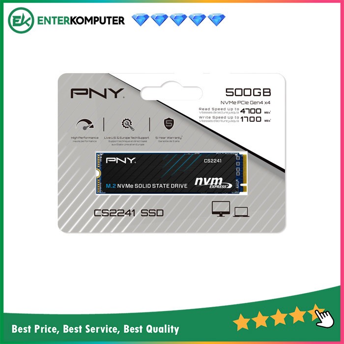 PNY CS2241 Series M.2 2280 NVME PCIe Gen4x4 500GB / SSD 500GB
