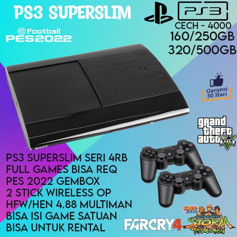 Jual PLAYSTATION / PS 3 SUPER SLIM 500GB-250GB(FULLGAME) | Shopee Indonesia