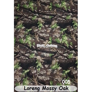 Bahan Kain Loreng Camo Realtree Perbakin Mossy OAK Ranting Daun Pohon Katun