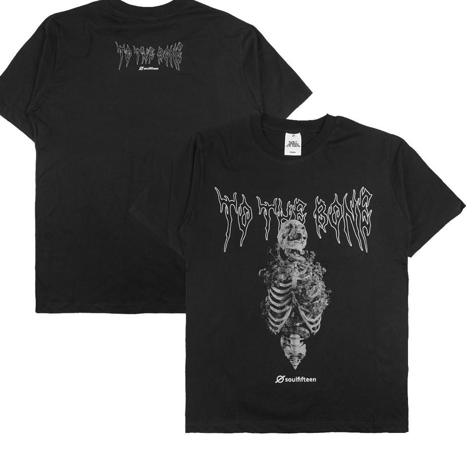 New Sale Soulfifteen Tshirt Bone soul - Black Kaos Pria