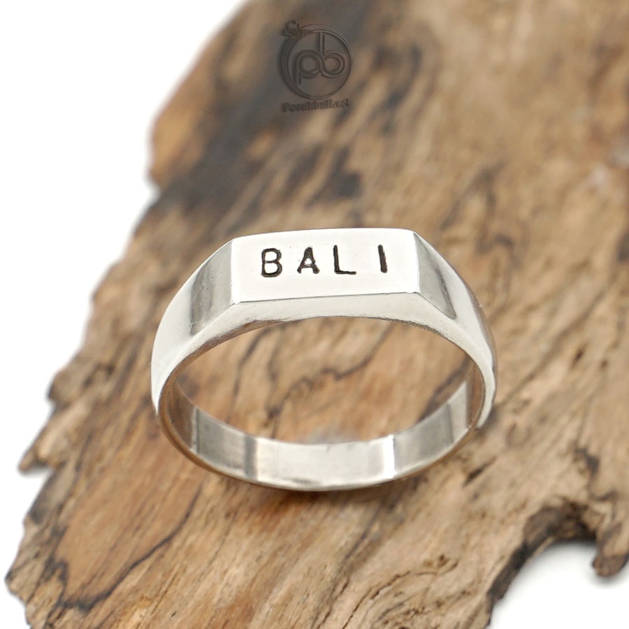Cincin Sterling Silver 925 Wanita Perak Bali Huruf Bali Polos