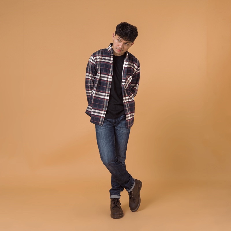 Kemeja Flanel Pria WOODCUTTER Dark Miguel Flannel Shirt Lengan Panjang