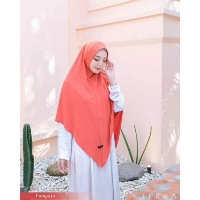Bergo mikha cierra warna pumpkin bahan jersey