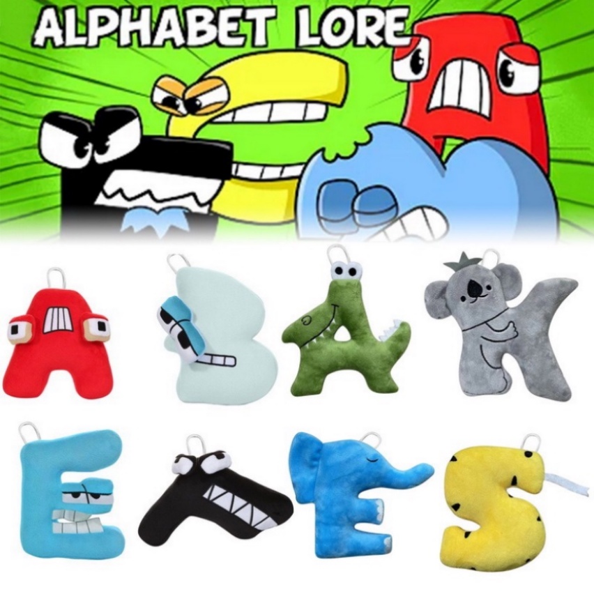 Cod 2023new Abjad Bantal Alphabet Lore Mewah 5.9 &quot;Alphabet Lore Plushies Boneka Peluches Mainan Anak Pesta Ulang Tahun Mendukung