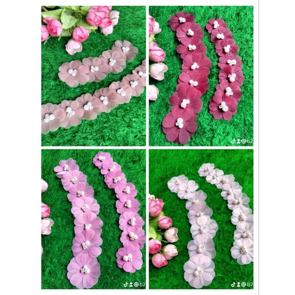 bunga kaca, bunga kebaya, bunga Payet ukuran 3cm dan 4cm