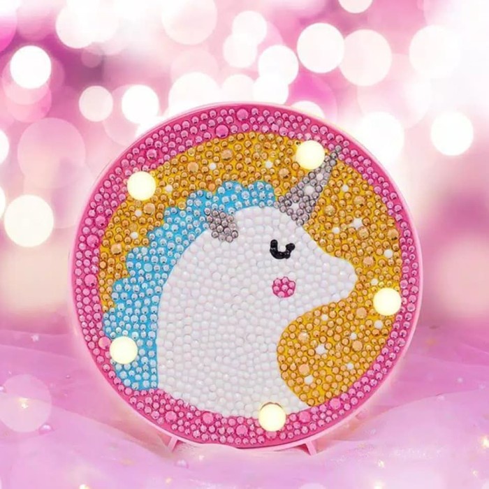 Diy Diamond Painting Led Lamp - Unicorn 2 Kerajinan Tangan