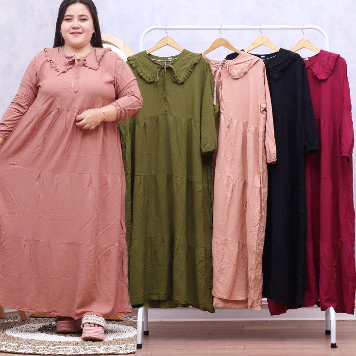 Terbaru MIDI DRESS RAYON PREMIUM LD 120 JUMBO KOREAN STYLE BIG SIZE LD 120 BEST SELLER DRESS SUSUN R