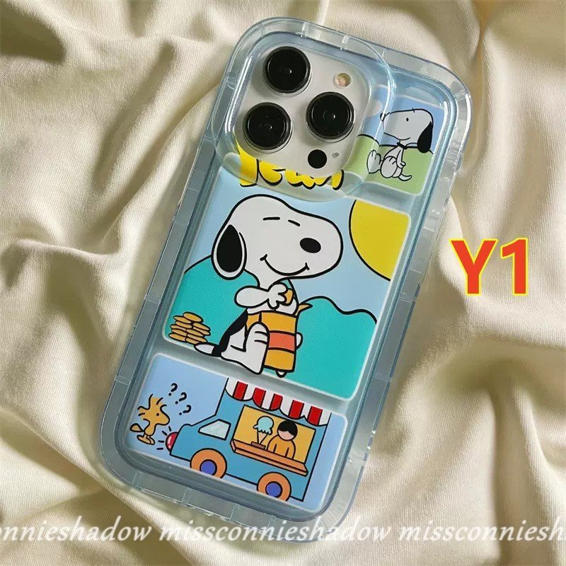 Casing Ponsel Tahan Guncangan Bening Kompatibel Untuk iPhone 7Plus 8Plus 11 Pro Max14 13 12 Pro MAX XR 7 8 6 6S Plus X XS MAX Kartun Lucu Snoopy Transparan Airbag Lembut TPU Penutup Belakang