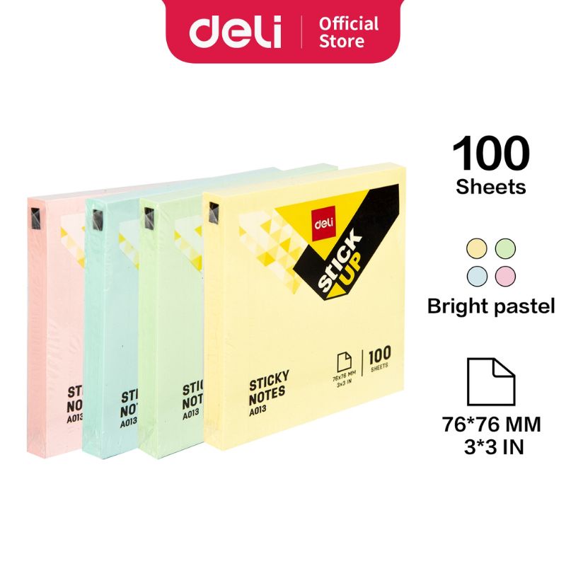

Sticky Notes Deli 76x76mm "3x3" A00352 & A01302 Memo Tempel