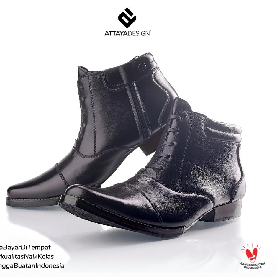 ↩ Attaya Design Sepatu Pantofel Pria Dewasa Formal Kerja Kantor Kulit Asli Berkualitas Model Boot Zi