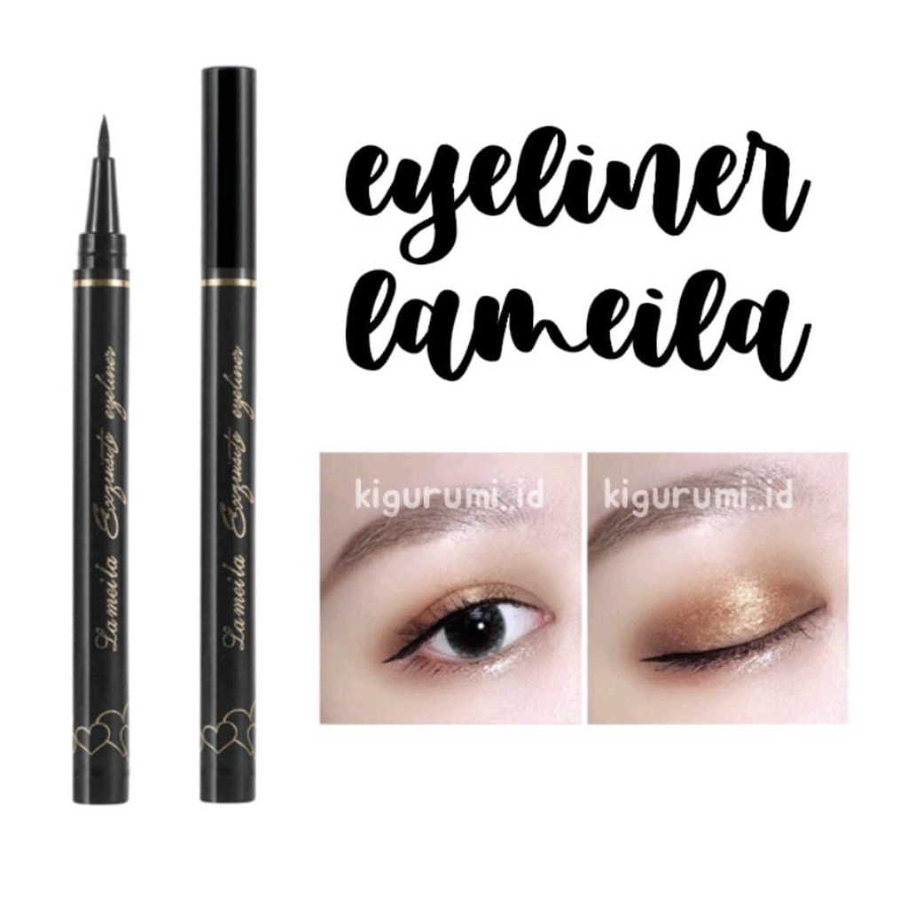 LAMEILA Eyeliner Mata Black Gold PINK UNGU Tahan Air Waterproof