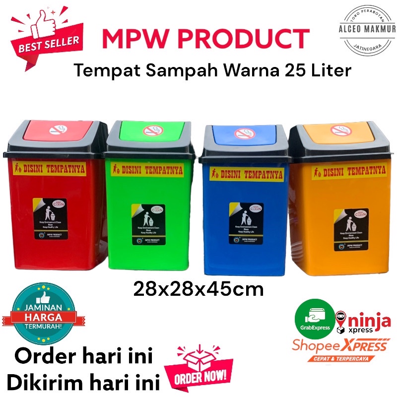 MPW PRODUCT - Tempat Sampah Warna 25 Liter Organik Anorganik