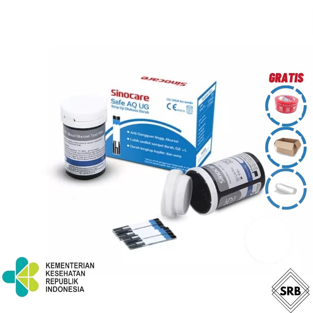 SINOCARE Safe AQ UG Strip Uji Gula Darah (50/25 Strip)