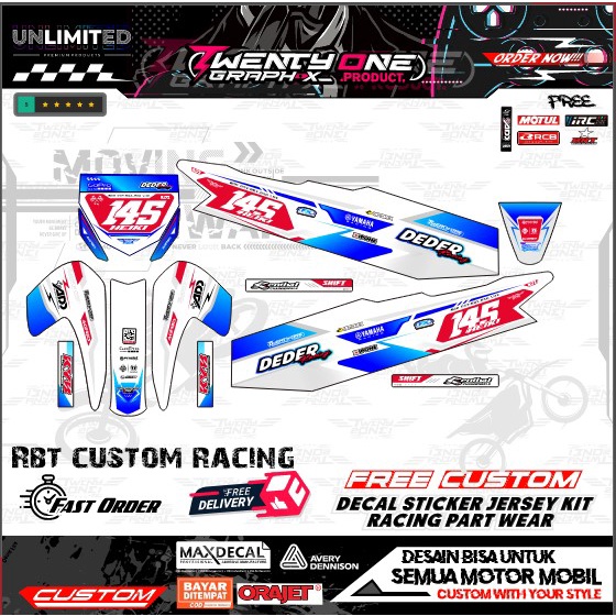 rbt vega r new putih stiker kekinian ⭐JUPITER VEGA NEW trail REVO striping full body dekal bebek std