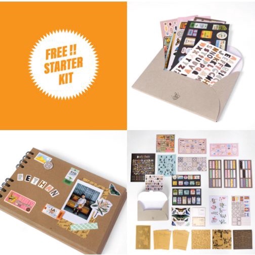 [FREE GIFT BOX] Hardcover Scrapbook / buku tulis / album foto / notebook / buku gambar A5 14.3x20.5cm (isi)