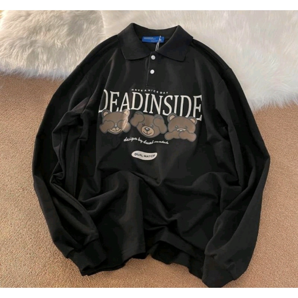 DEAD INSIDE TEDDY BEAR SWEATER BERKERAH UNISEX