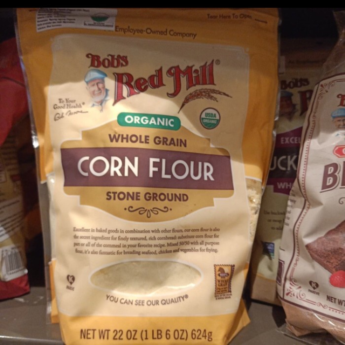 

Bob's res mill organic whole grain corn flour 624gr