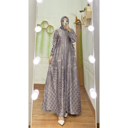 Ready Jumbo Ld 135 /5L) Gamis Maxmara Lux | Gamis Maxmara Lux Premium |Tali Pinggang |Busui