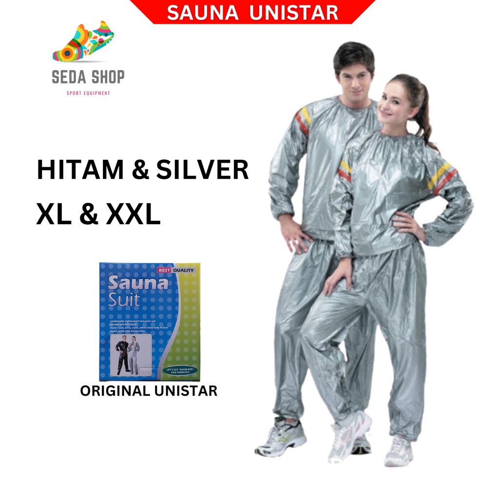 Sauna Suit Pembakar Lemak Jaket Parasut Olahraga Jumbo Pria Wanita XL XXL Unistar