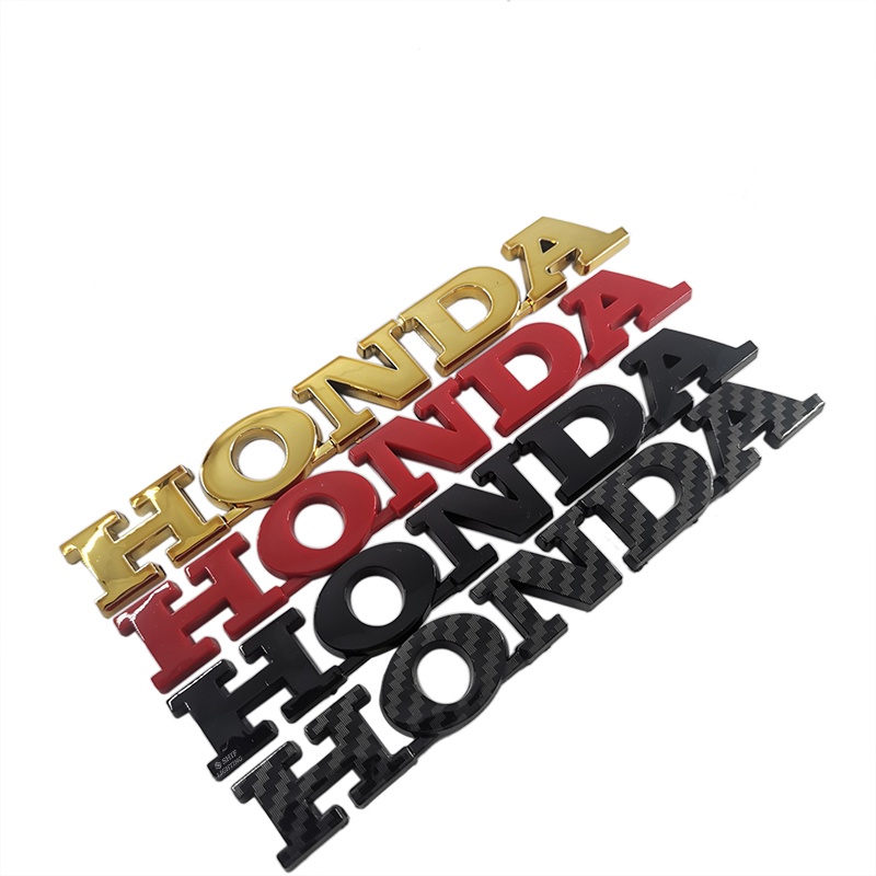 1x ABS Merah/Hitam/Emas/Serat Karbon Logo Honda Auto Mobil Side Fender Rear Trunk Emblem Badge Stiker Pengganti Honda