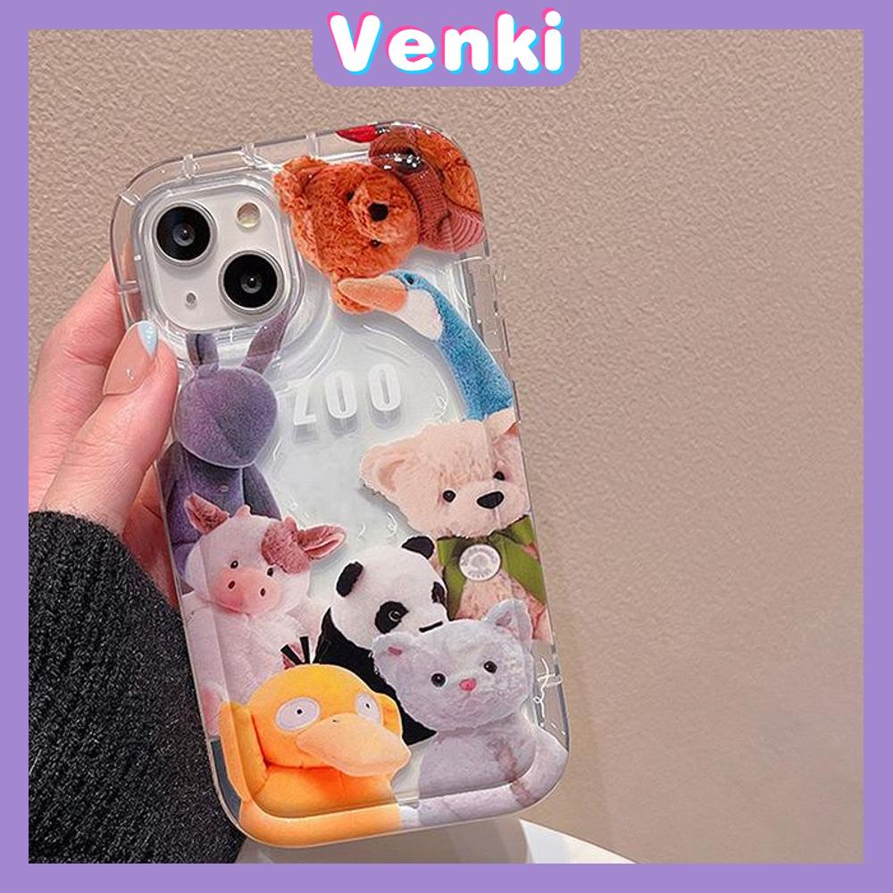 Case For iPhone 14 Pro Max TPU Soft Jelly Airbag Clear Case Cute Animals Case Camera Protection Shockproof For iPhone 14 13 12 11 Plus Pro Max 7 Plus X XR