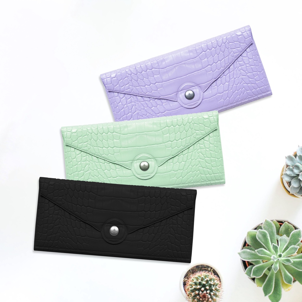 ADOLANE 015 DOMPET CROCO KEUANGAN KANCING SEGITIGA / DOMPET PANJANG / DOMPET BUDGETING