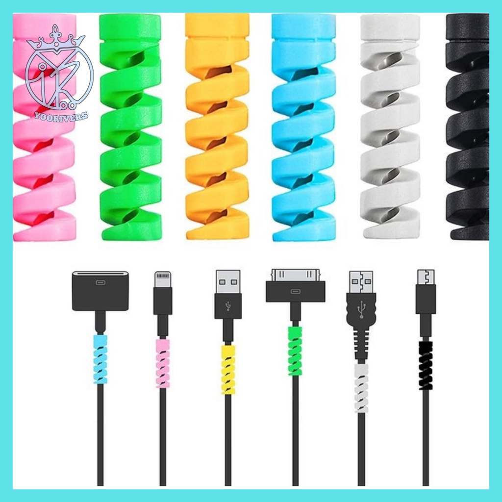 premium spiral cable saver pelindung kabel data casan karet anti patah headset pelindung ujung kabel