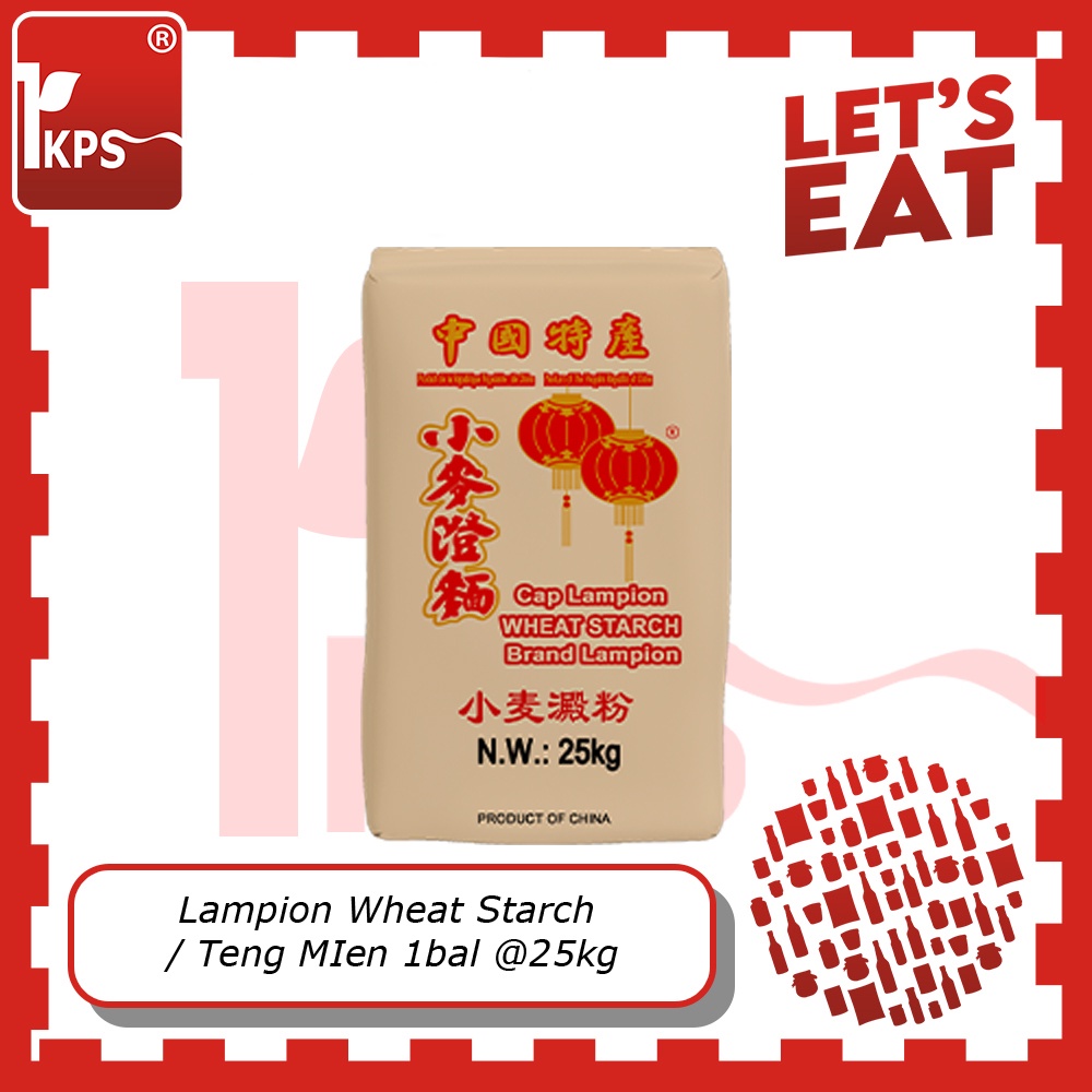 

Teng Mien / Wheat Starch 1bal @ 25kg "Lampion" / Tepung Pati Gandum / Tengmien / Tangmien / Tepung Dimsum /Tang Mien