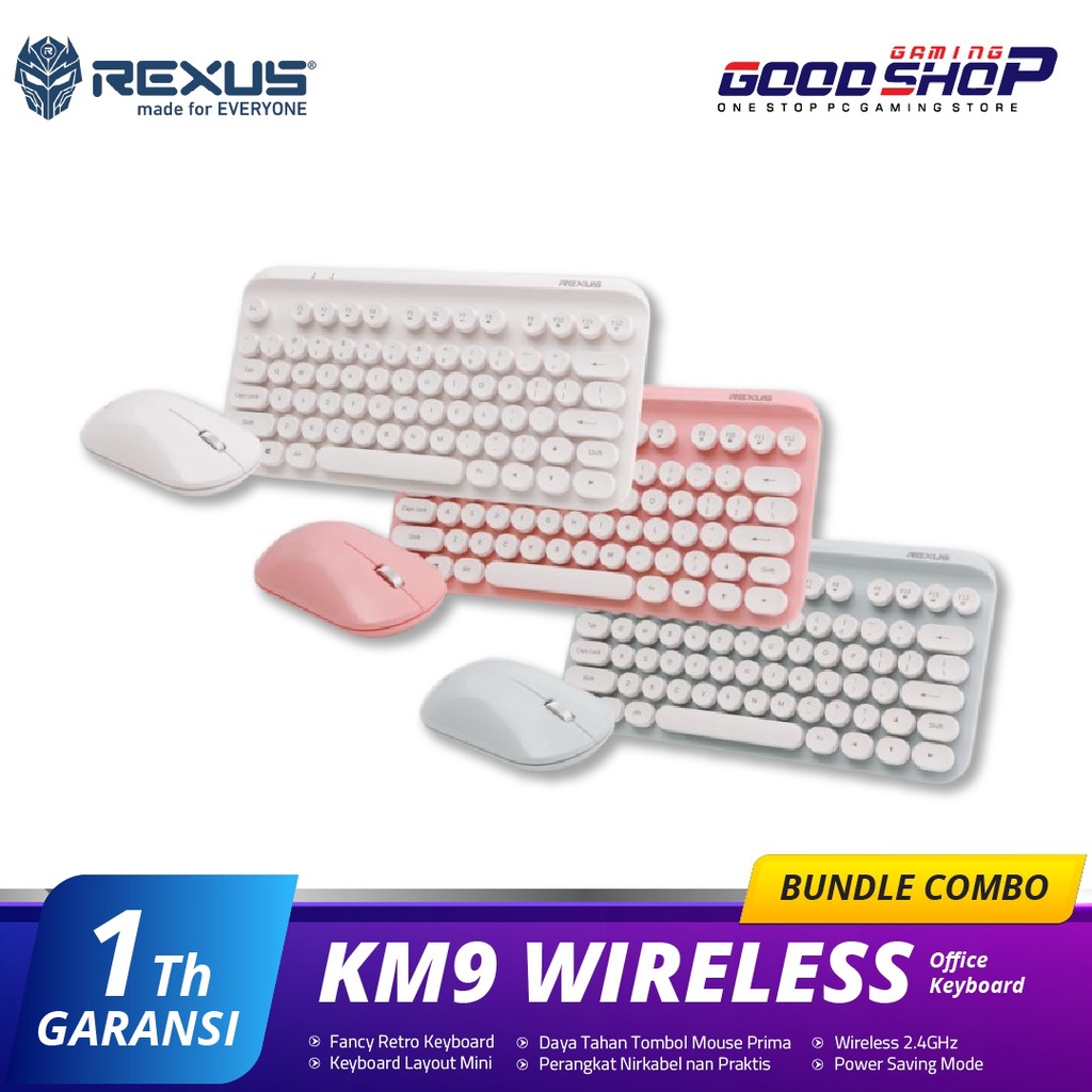 Rexus KM9 / KM-9 Combo Bundle Keyboard &amp; Mouse Wireless