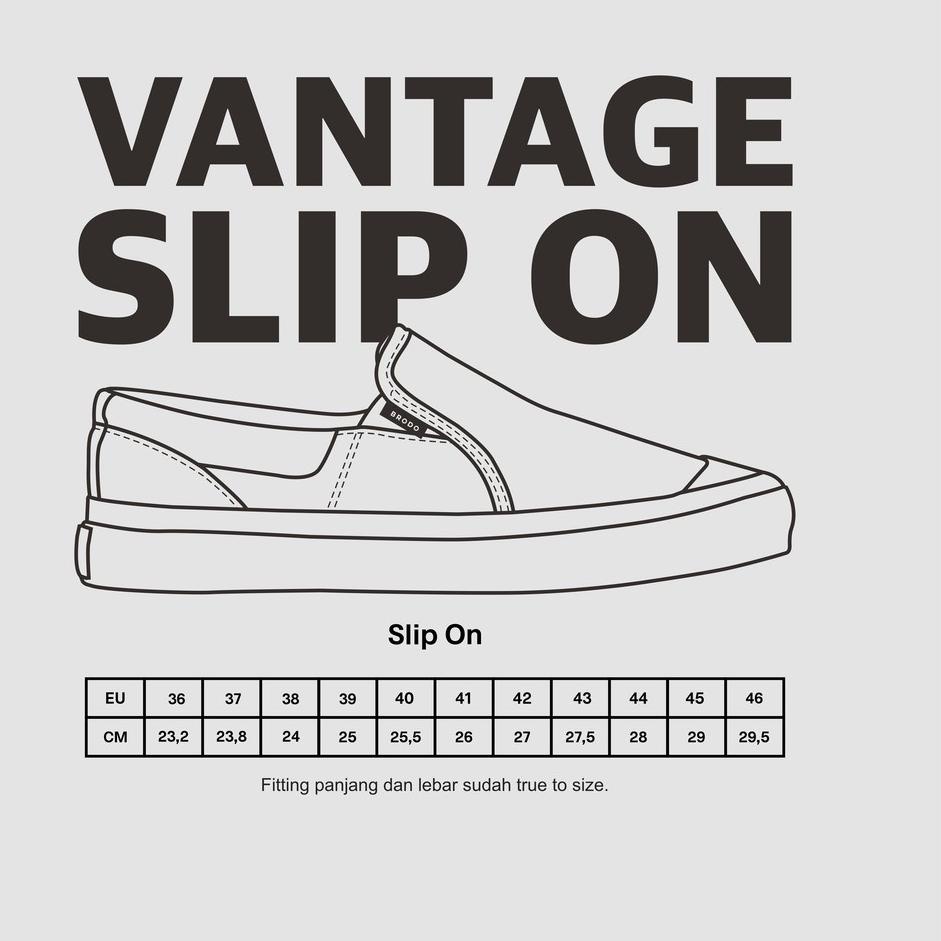 ♛ Brodo Sneakers Vantage V2 Slip On Black Ws / Ivory / Camel / Navy / Olive 100% ORIGINAL ⇂