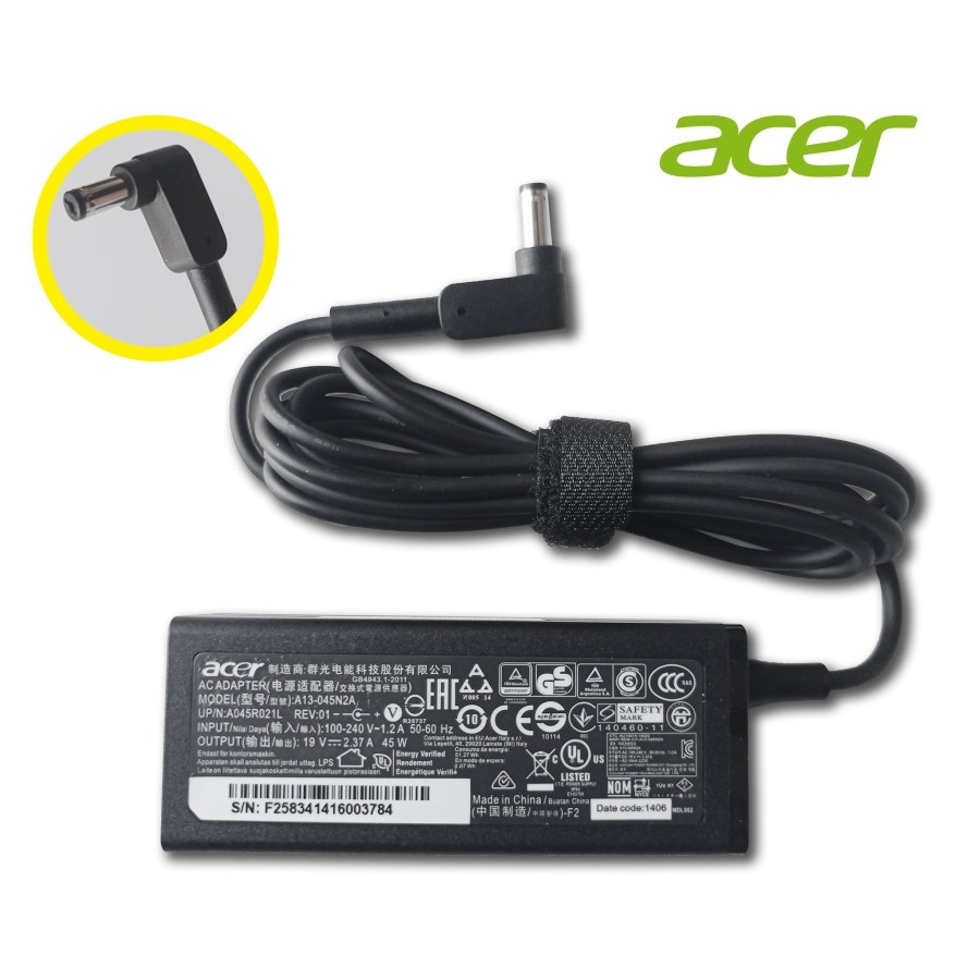 ORIGINAL ADAPTOR ACER 19V 2.37A (5.5x1.7) ES1-111 ES1-131 ES1-432 E5-476 E5-721 E5-73 E5-731G E5-771 ES1-411 ES1-512 ES1-711