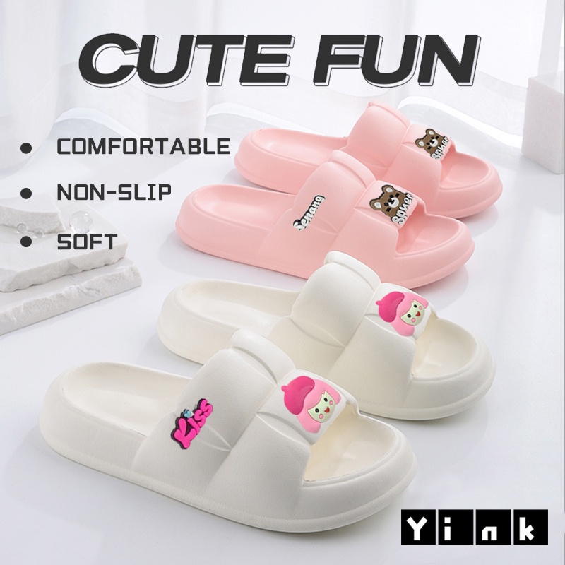Yink Sandal Bear Jelly Wanita Import Sendal Wanita Terbaru 2022 Sepatu Sandal Wanita Korean Style Sandal Rumah Murah Elastic Empuk EVA