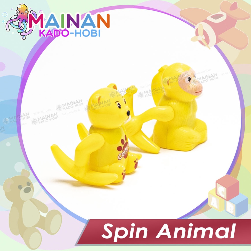 MAINAN ANAK MINIATUR HEWAN SPIN ANIMAL PUTAR JUNGKIR BALIK