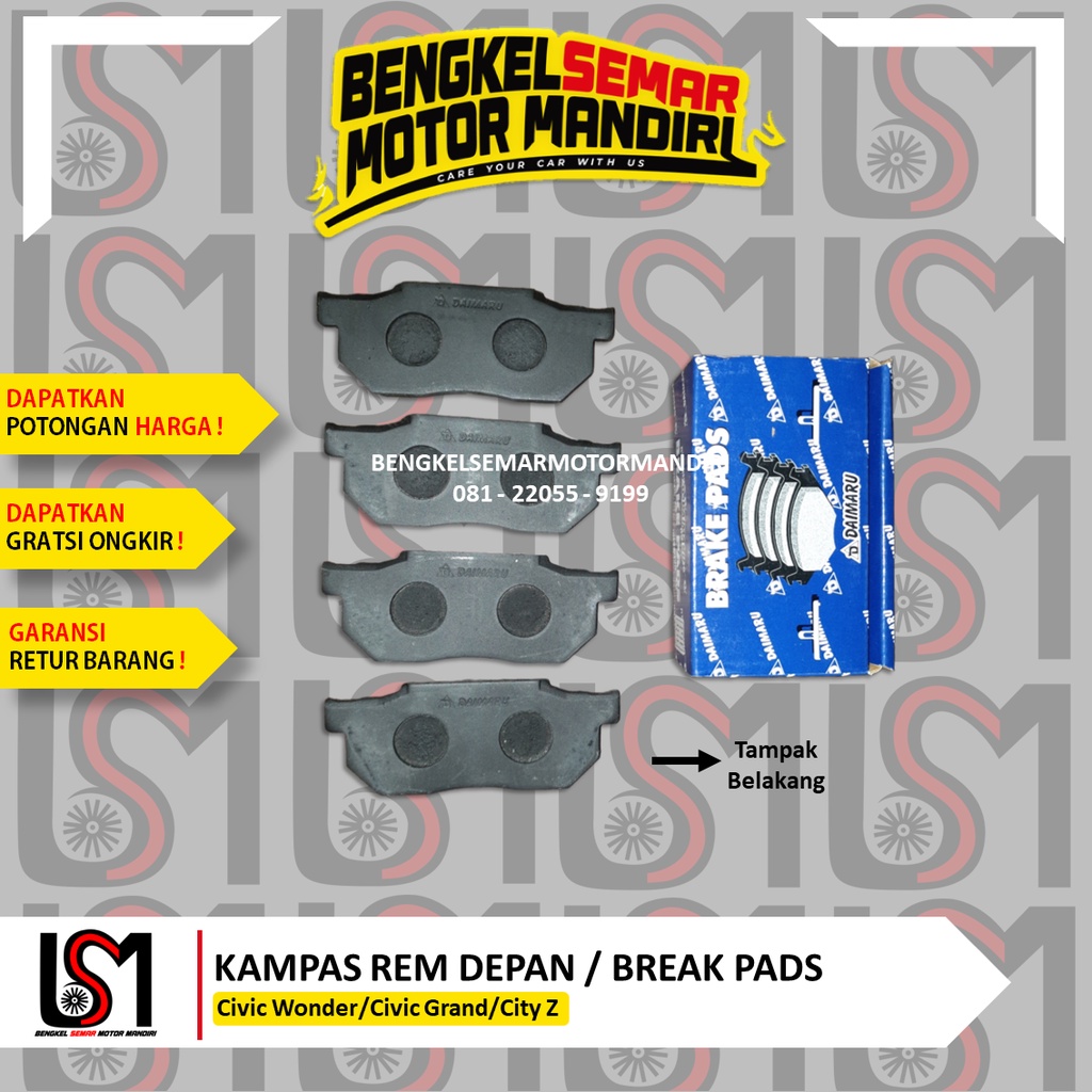 Jual Kampas Rem Depan Break Pads Daimaru Honda Civic Wonder Civic