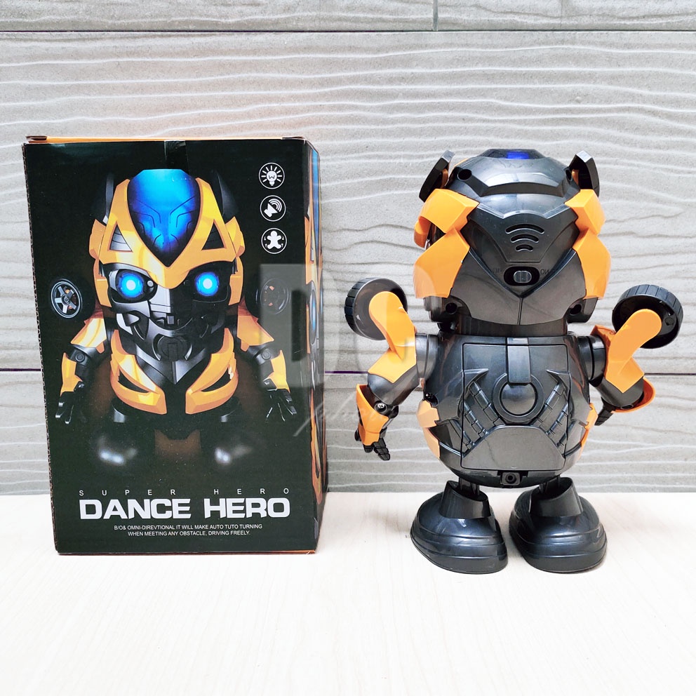 Dance Hero Bumblebee Mainan Robot Transformers Menari Lampu Musik