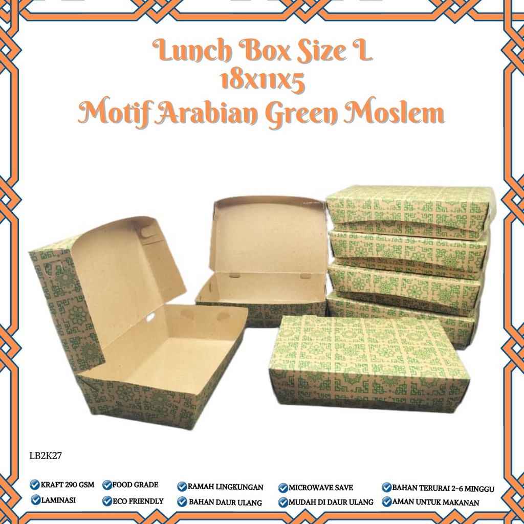 Paper Lunch Box Large Lunch Box Large (LB2K27-18X11X5 Cm)