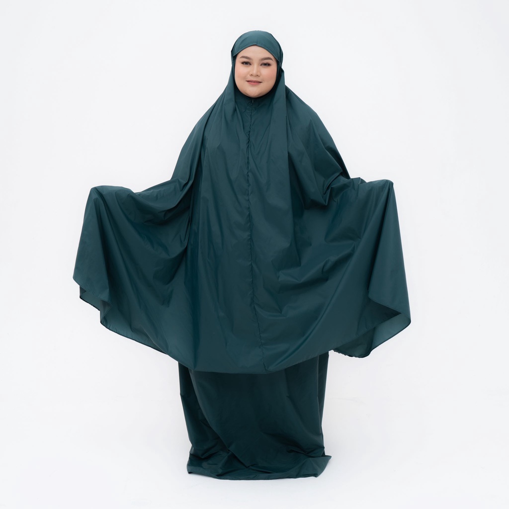 ALIF MUKENA MINI PARASUT PREMIUM KOREA TRAVEL JUMBO - DEEP TEAL ( JMB-024 )